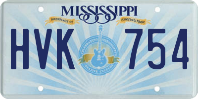 MS license plate HVK754