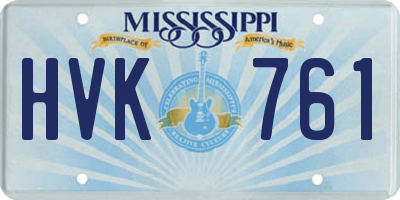 MS license plate HVK761