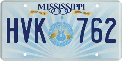 MS license plate HVK762