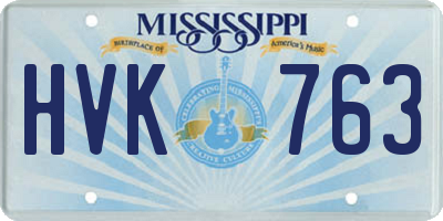 MS license plate HVK763