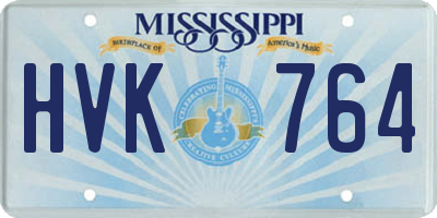 MS license plate HVK764