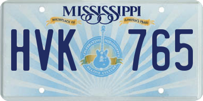 MS license plate HVK765