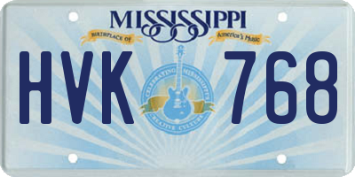 MS license plate HVK768