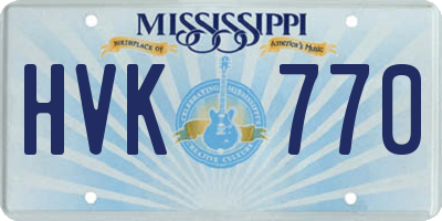 MS license plate HVK770