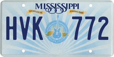MS license plate HVK772