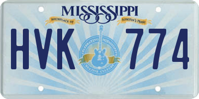 MS license plate HVK774