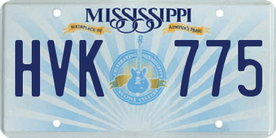 MS license plate HVK775
