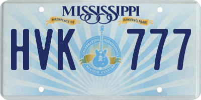 MS license plate HVK777