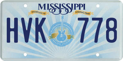 MS license plate HVK778