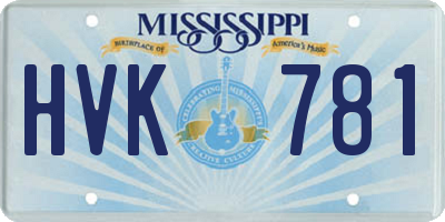 MS license plate HVK781