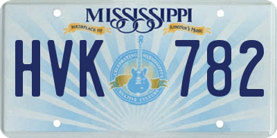 MS license plate HVK782