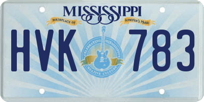 MS license plate HVK783