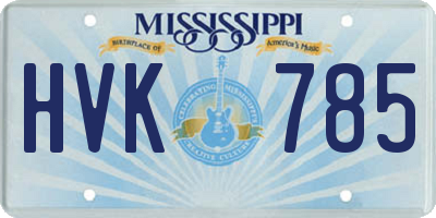 MS license plate HVK785