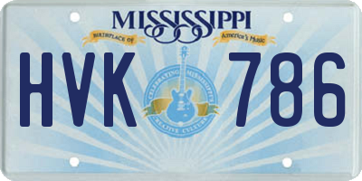 MS license plate HVK786
