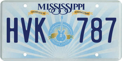 MS license plate HVK787