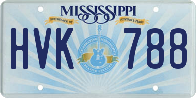 MS license plate HVK788