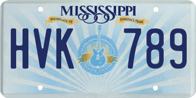 MS license plate HVK789
