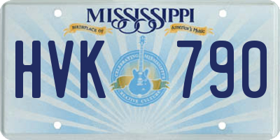MS license plate HVK790