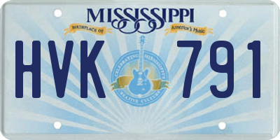 MS license plate HVK791
