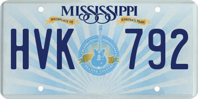 MS license plate HVK792
