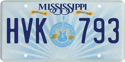 MS license plate HVK793