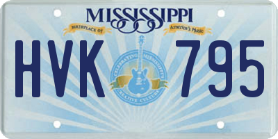 MS license plate HVK795
