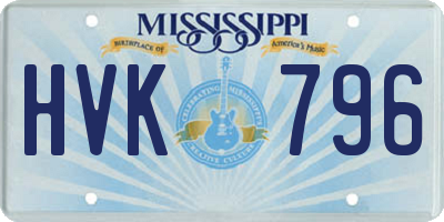 MS license plate HVK796