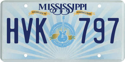 MS license plate HVK797