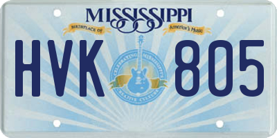 MS license plate HVK805