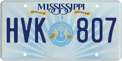 MS license plate HVK807