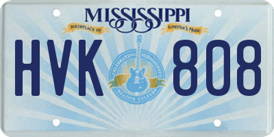 MS license plate HVK808