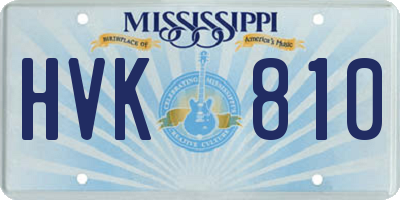 MS license plate HVK810