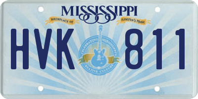 MS license plate HVK811