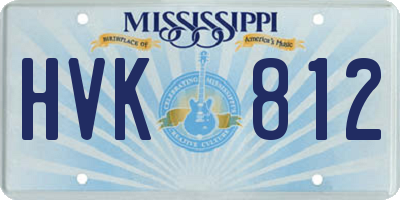 MS license plate HVK812