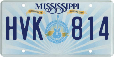 MS license plate HVK814