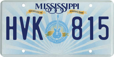 MS license plate HVK815