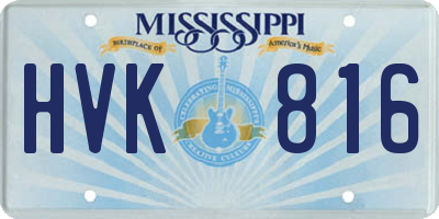 MS license plate HVK816