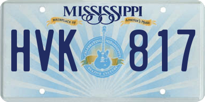 MS license plate HVK817