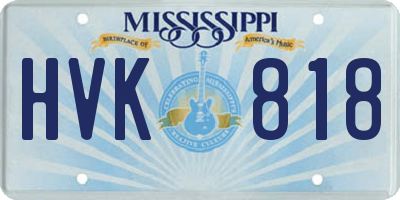 MS license plate HVK818