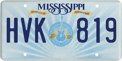 MS license plate HVK819