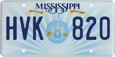 MS license plate HVK820