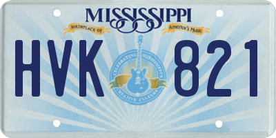 MS license plate HVK821