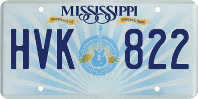 MS license plate HVK822