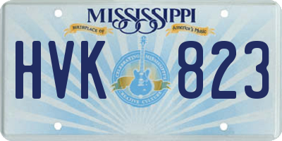 MS license plate HVK823