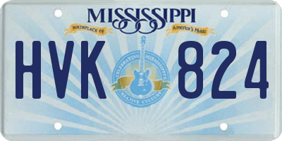 MS license plate HVK824