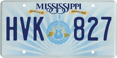 MS license plate HVK827