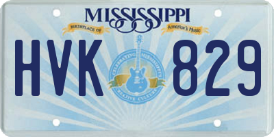 MS license plate HVK829