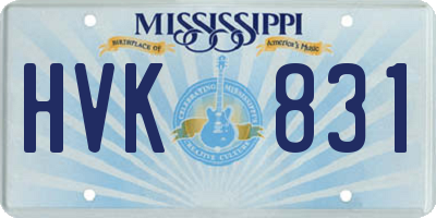 MS license plate HVK831