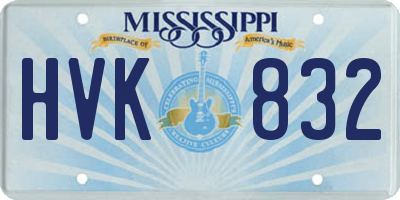 MS license plate HVK832