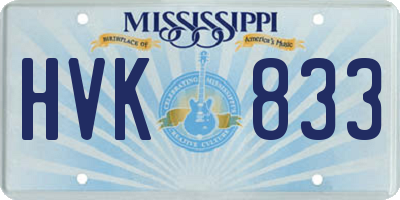 MS license plate HVK833